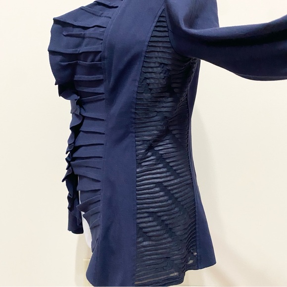 Komarov Navy Blue Ruffled Jacket - Picture 3 of 5